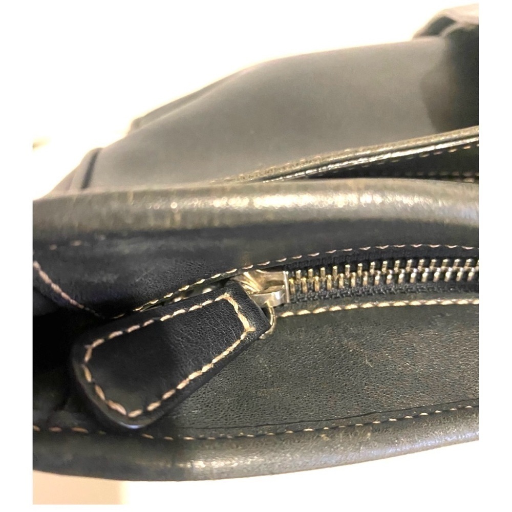 Coach vintage navy blue leather shoulder handbag - Picture 6 of 10